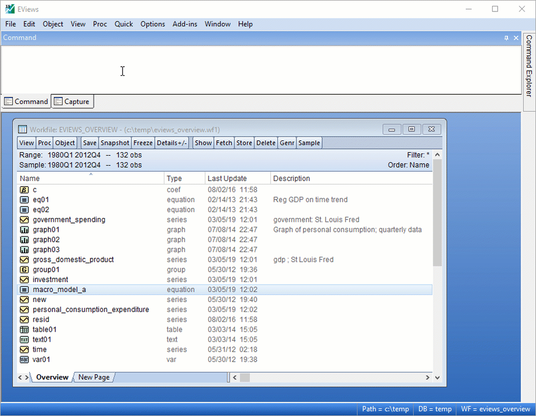 name and command auto-complete