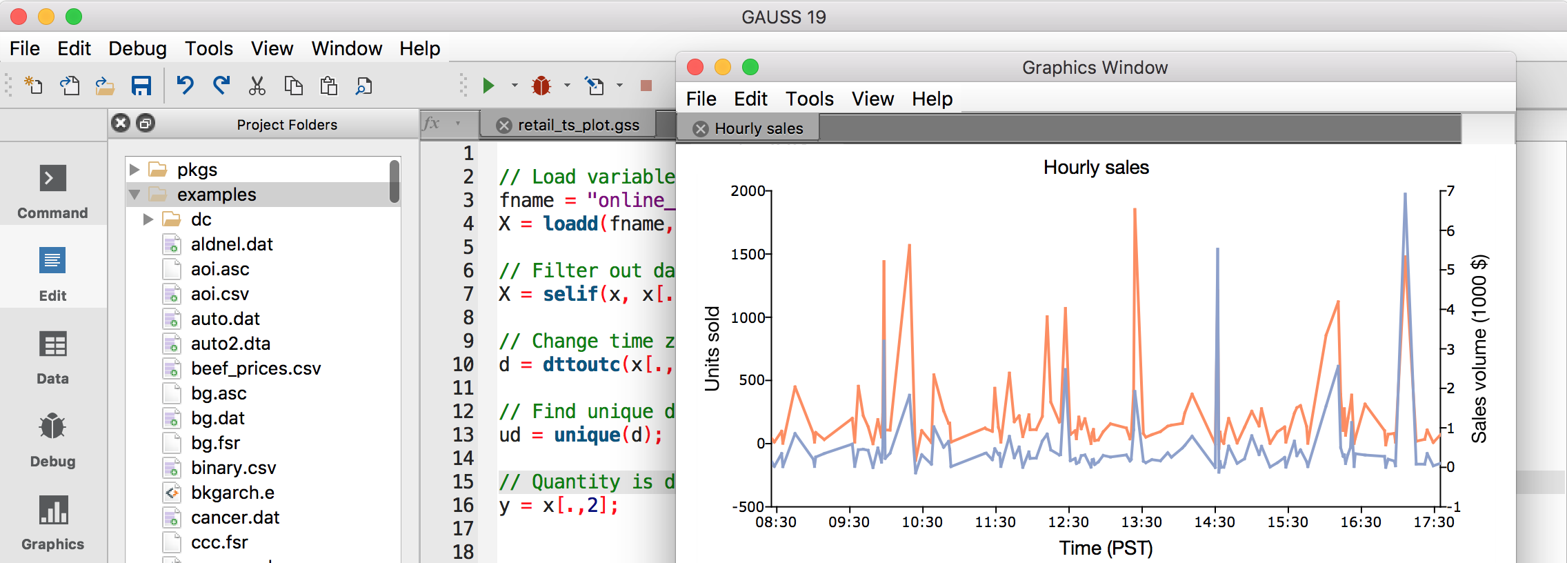 GAUSS 19 ユーザーインタフェース機能の強化