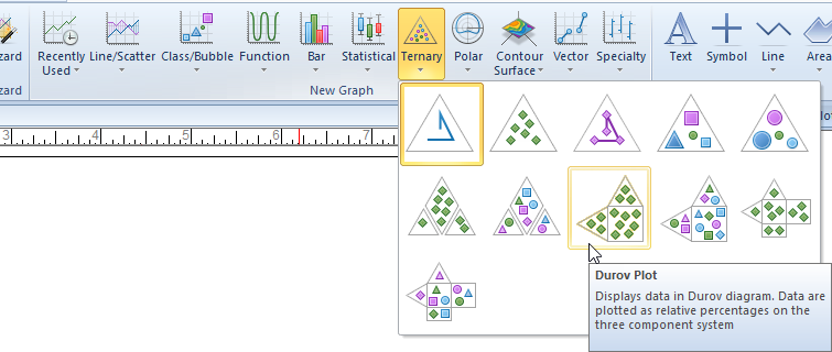 Grapherのメニューからグラフタイプを選択