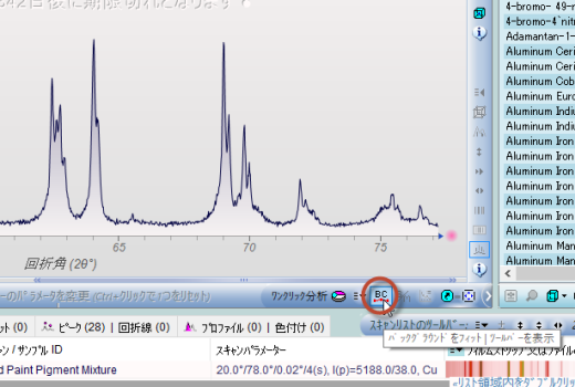 バックグラウンドのフィットを実行