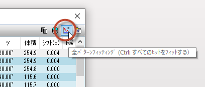Whole Pattern Fittingダイアログを呼び出すためのボタン