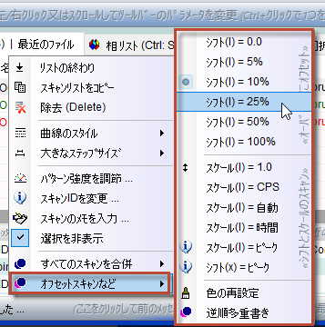 オフセット量を調整