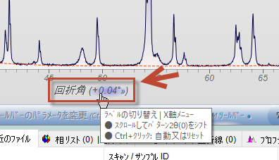 プロットウィンドウの横軸のラベル上でゼロオフセットを行うことも可能