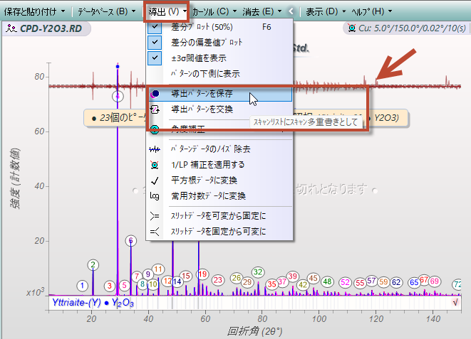 フィッティングを実行