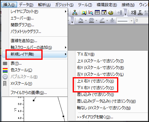 2つのx軸をもつグラフの作成 データ分析 グラフ作成 Origin