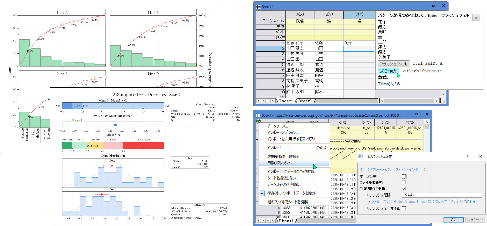 樹形図付きヒートマップ、極座標等高線+勾配ベクトル、グラフオプションダイアログでデフォルトフォーマットを一括設定